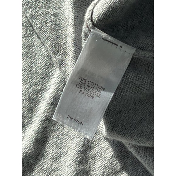 J. Jill Leopard Long Sleeve Sweater Top Womens L Crewneck Cotton Blend Gray - Picture 7 of 8